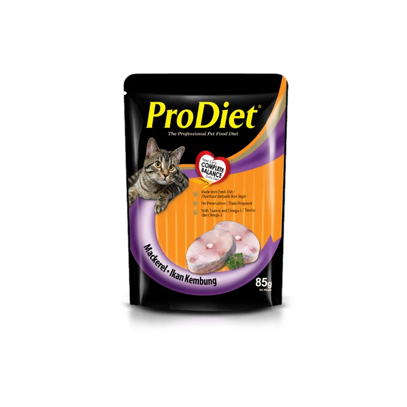    - Cat food for multi-cat households  ProDiet Pouch Cat Food Mackerel 85g