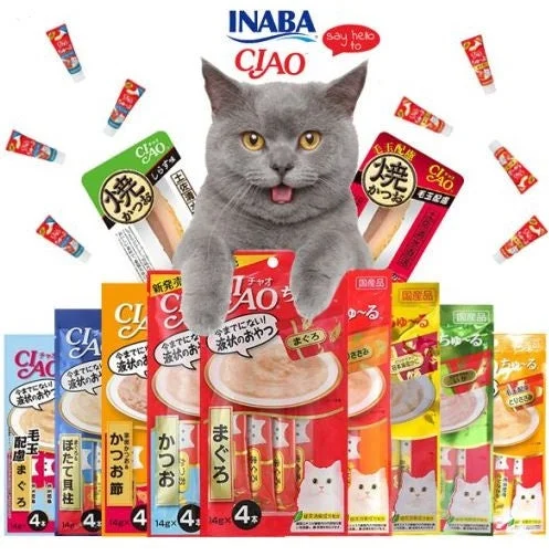    - Cat food for spayed/neutered cats  이나바 챠오 츄르 4개입 CIAO CHURU Cat Treats  4 pieces