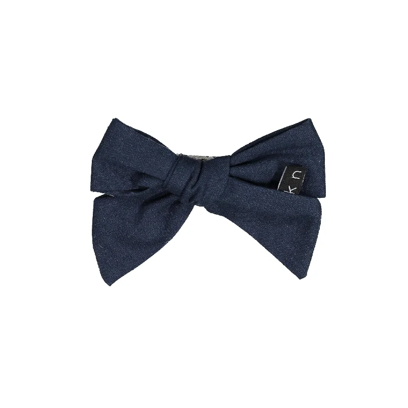 - Cat anti-jump window safety netKnot Hairbands Linen Bow // Navy