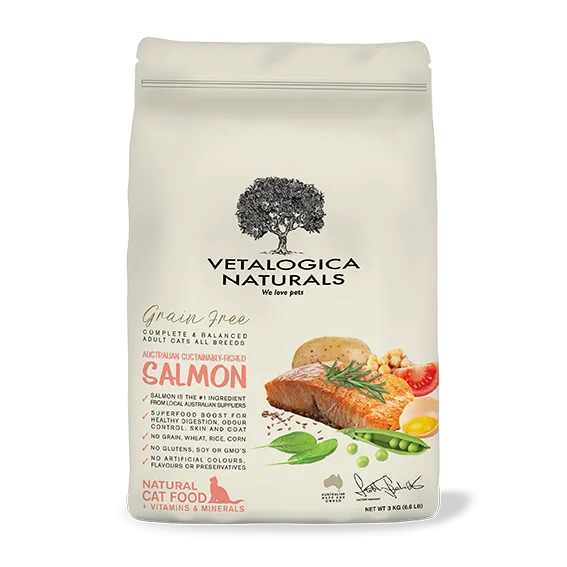  . **Price and Purchasing**  Vetalogica Naturals Grain Free Salmon Adult Cat Food