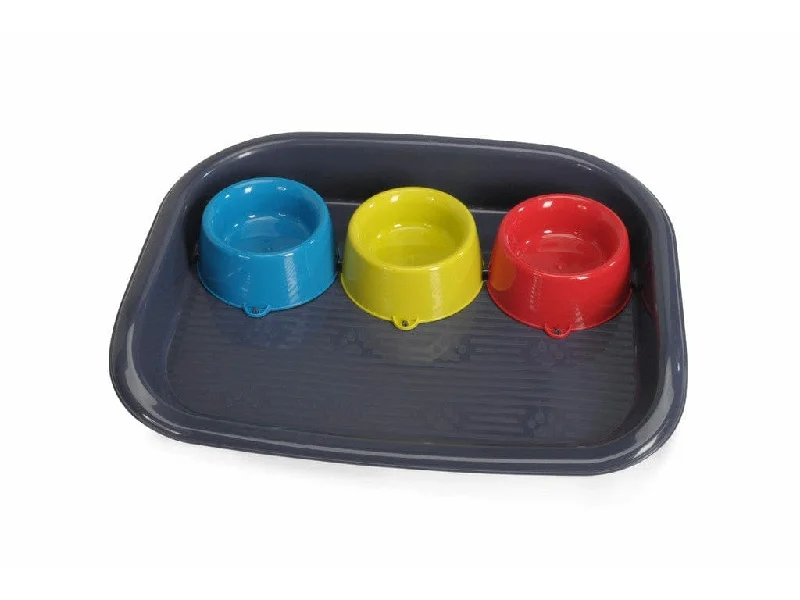 - Remote interactive pet feederFood Tray With 3 Bowls