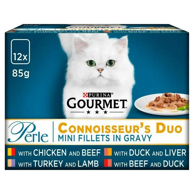    - Cat food discounts and promotions  Gourmet Perle Connoisseurs Duo Cat Food Meat 12 X 85g