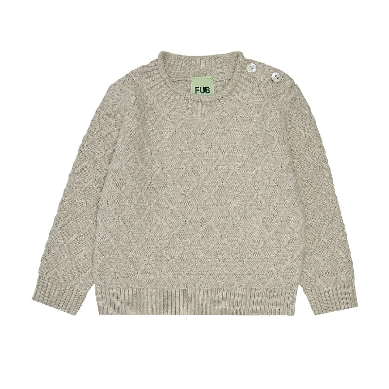 - Air box TSA certified check-inFUB Taupe Melange Rhombus Baby Sweater