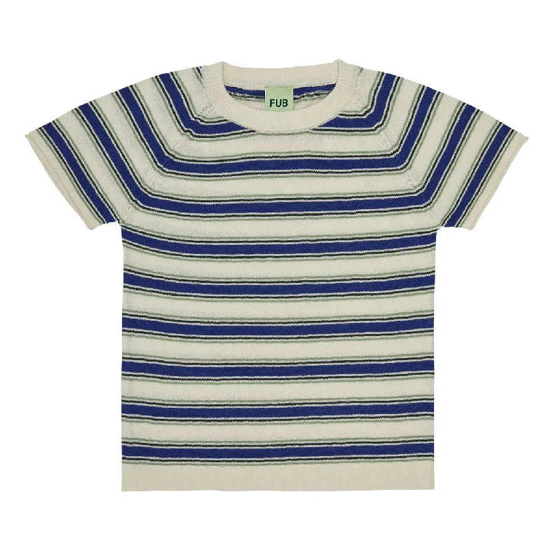 - Organic cotton dog bibsFUB Ecru/Cobolt Multi Striped T-Shirt