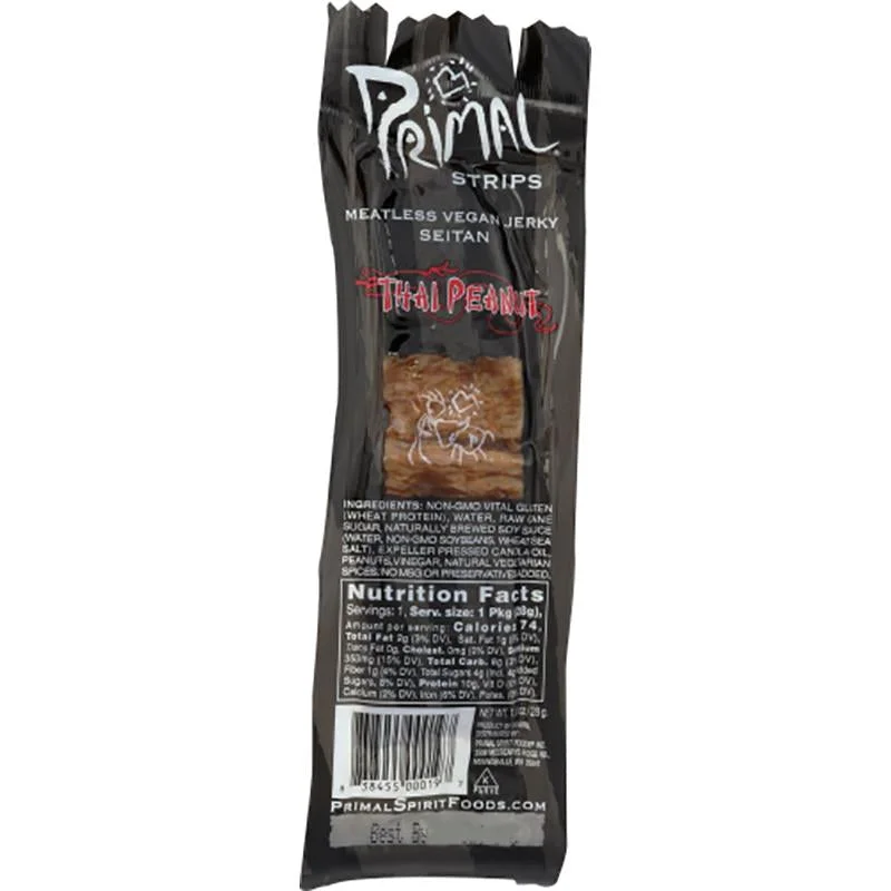 - Natural latex pet mattressPrimal Strips - Jerky Strips - Seitan Thai Peanut, 1oz