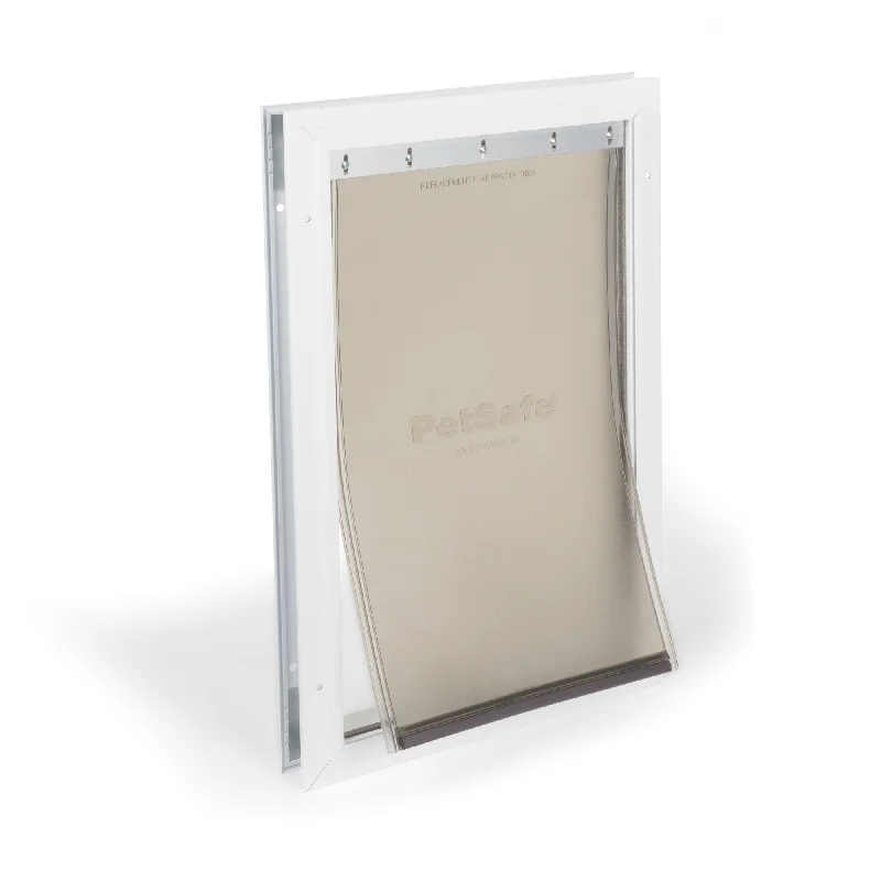 ---PetSafe Freedom Aluminum Pet Door for Dogs, Large, White, Tinted Vinyl Flap